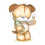 CL066 Штамп "Тоби с бутылкой" (Toby with bottle)