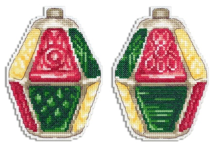 Советская ёлочная игрушка. Фонарик (12*9 см) (пластиковая канва)